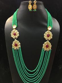 Kundan Long Necklace | Long Chain Necklace With Pendant