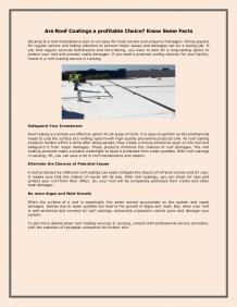 Are Roof Coatings a profitable Choice? Know Some Facts