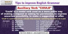 Auxiliary Verb 'Could' used for the ability of action in the past - English Mirror 