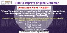 Auxiliary Verb 'Keep' used to express continued action - English Mirror 