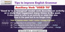 Auxiliary Verb 'Used to' that describe an activity happened many times in the past. - English Mirror 