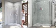 The bathroom worth with shower enclosure