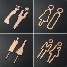 Bathroom Sign Men and Women Modern Gold Decorative Restroom Door Signs - Warmly Life