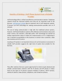 Benefits of Getting a VoIP Phone System from a Reliable Provider