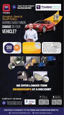 Troober Prime | Scratch Dent & Scuff Membership - Australia’s newest memberships platform – Offering unlimited minor damage repairs for your vehicle, only $50per repair, members also receive huge savings on vehicle correction packages along with automotive extras."