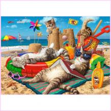 Cats on the Beach Diamond Painting