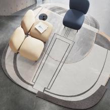 Contemporary Area Rugs New Design Abstract Modern Shaped Grey Carpet - Warmly Home