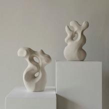 Coral Sculpture Pottery Clay Unique Shaped Figurine Wabi Sabi Artwork Table Decor - Warmly Design