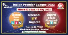 IPL 15 Chennai vs Gujarat live score and report 2022