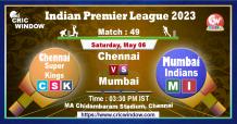 IPL Chennai vs Mumbai live score and Report