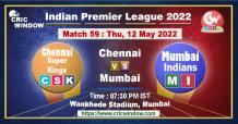 IPL 15 Chennai vs Mumbai live score and report 2022