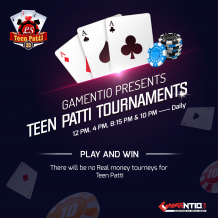 Gamentio Teen Patti Tournament - Download Teen Patti Game &amp; Enjoy 3D Teen Patti Game Online - gamentio