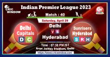 IPL Delhi vs Hyderabad live score and Report