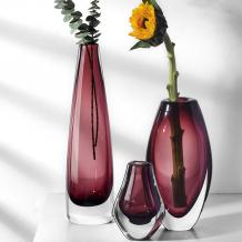 Decorative Vases Light Green Purple Thickness Glass Flower Pot Designer For Modern Home - Warmly Design