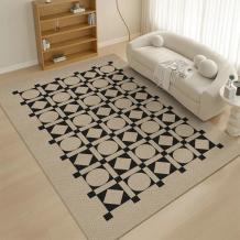 Designer Area Rugs Modern Geometric Design Brown Wool Carpets - Warmly Home