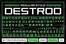 Destrod Font Free Download OTF TTF | DLFreeFont