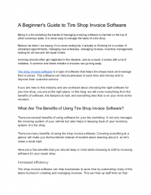 A Beginner&#x27;s Guide to Tire Shop Invoice Software