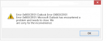 Solutions for the Microsoft Outlook Error Code 0x800c8101