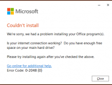 Error Code 0-2048 (0) for Office 2021-Fixed