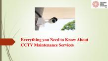 Everything You Need to Know About CCTV Maintenance Services