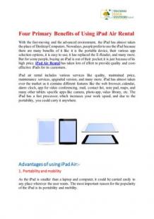 Four Primary Benefits of Using iPad Air Rental