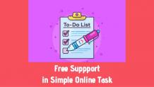 Free suppport in simple online task