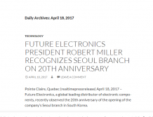 Future Electronics, founded by Robert Miller, the Seoul branch opened in 1997