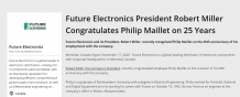 Future Electronics, President, Robert Miller, are pleased with long time employs