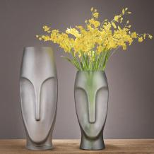 Glass Face Vase Unique Shaped Nordic Style Plant Floral Flowerpot Home Interior Decor - Warmly Design