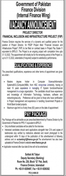 Govt Finance Division Jobs In Islamabad 2021 | JobsPortal.Pk