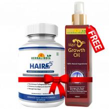 Shree Herbal India Hair Treatment 60 Capsules+Hair Growth Oil 100% Natural Ingredient (100 ml)