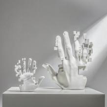 Hand Sculptures Contemporary Mosaic Unique Table Hand Statue For Interior Home Decor - Warmly Design