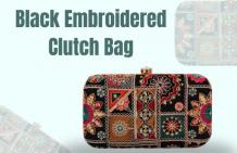 Discover The Black Embroidered Clutch Bag: Handcraft Bags In Gurugram - TheSasheHouse