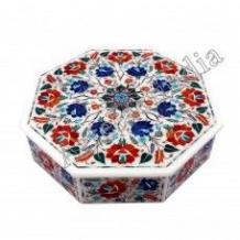 Marble Inlay Jewelry Box | Indian Marble Jewelry Box - Artefactindia