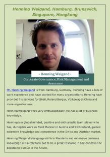 Henning weigand, hamburg, brunswick, singapore, hongkong