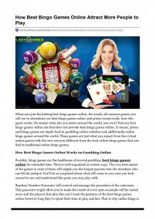 How Best Bingo Games Online Attract More People to Play | Visual.ly