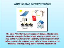 How Do Use Solar PV Battery Storage System?