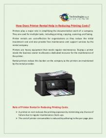 How Does Printer Rental Help in Reducing Printing Costs?