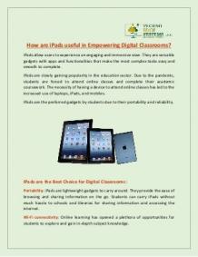 How iPads are useful in Empowering Digital Classrooms?