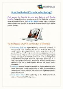 How the Apple iPad will Transform Marketing?