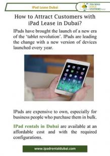 How to Attract Customers with iPad Lease In Dubai?