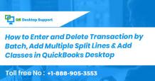 How to Enter and Delete Transaction by Batch, Add Multiple Split Lines & Add Classes in QuickBooks Desktop - qbdesktopsupport