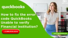 How to fix the error code QuickBooks Unable to verify Financial institution? - QBS Solved