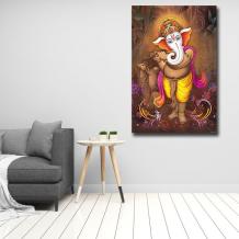 Lord Ganesha With Flute Painting Canvas Print Canvas Wall | Etsy