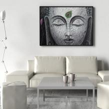 Meditation Monochrome Buddha Face Canvas Print Spiritual Wall | Etsy