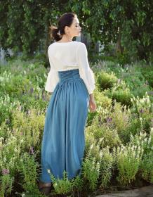 Linen Skirt Women Bohemian Long Skirt Skirt with Elastic