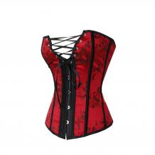 Sexy Floral Print Gothic Lace Up Boned Overbust Corset | Sayfutclothing