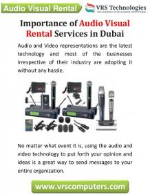 Importance of Audio Visual Rental Services in Dubai