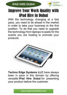 Improve Your Work Quality With iPad Hire in Dubai