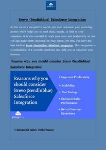 Increase Efficiency with Salesforce Brevo Integration - eShopSync | PDF